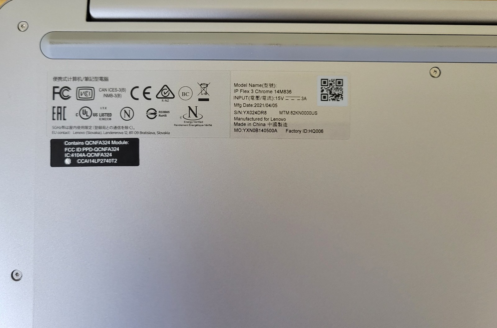 (Lot of 2)Lenovo IdeaPad 3 Chrome 14M836 MediaTek Mt8183 1.90GHz 4GB 64GB No OS