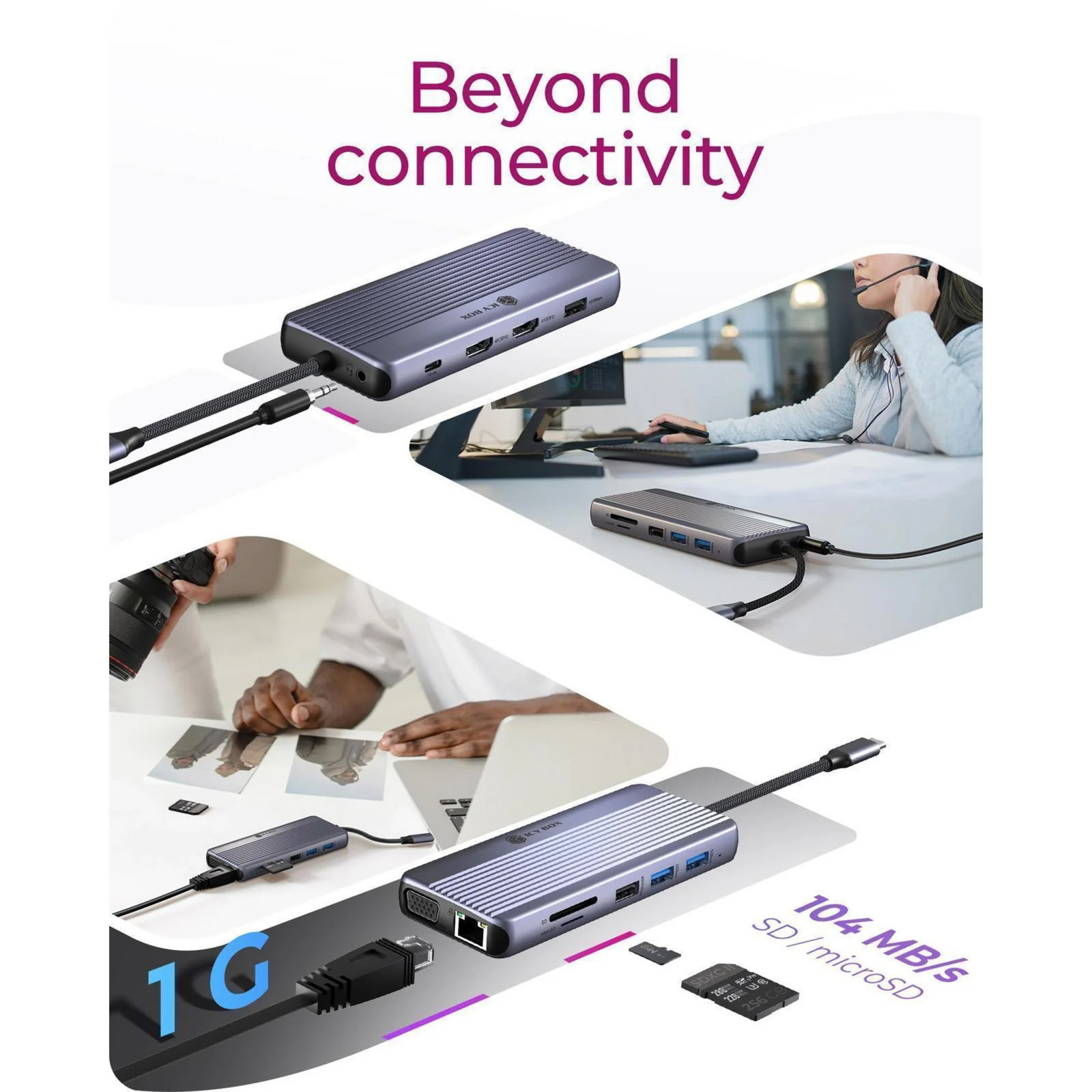 ICY BOX ib-dk4062-cpd 12-in-1 Docking Station (Aluminum)