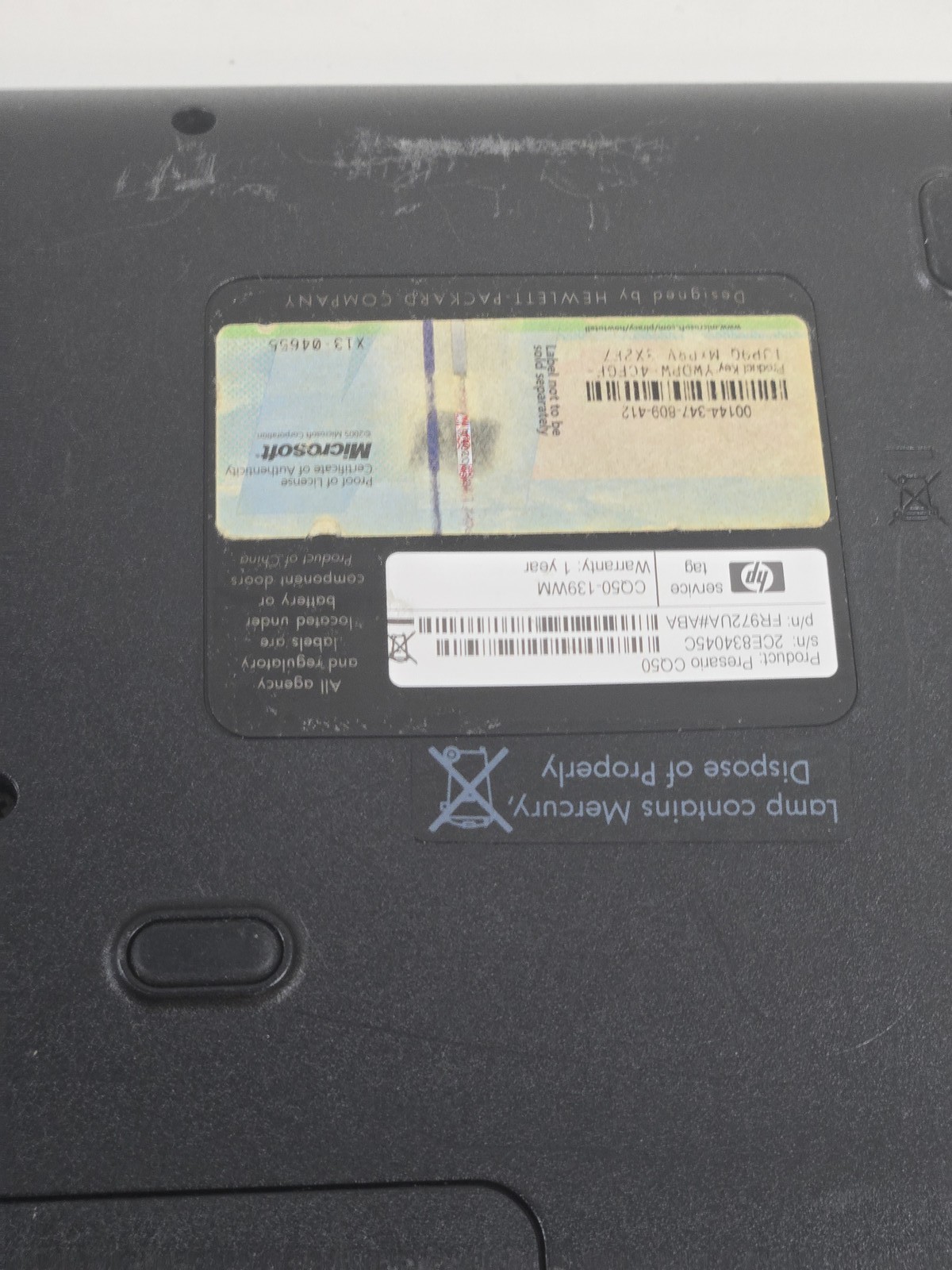 Compaq CQ56 Laptop PC – Windows 7 Home Premium – Intel Processor – Parts Only