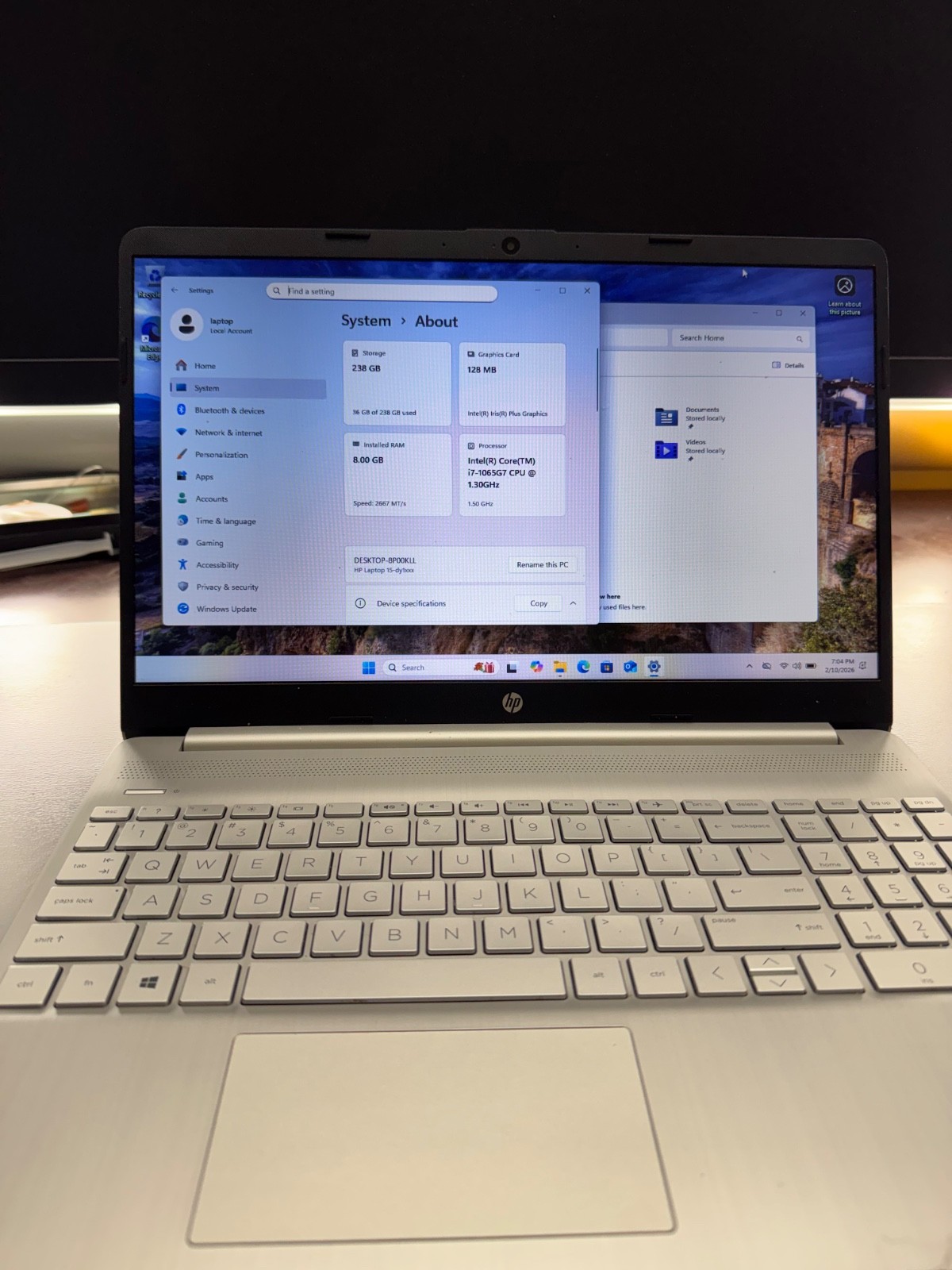 HP 15-DY1027OD | INTEL CORE I7-1065G7 1.30GHZ | 256GB | 8GB | WIN11