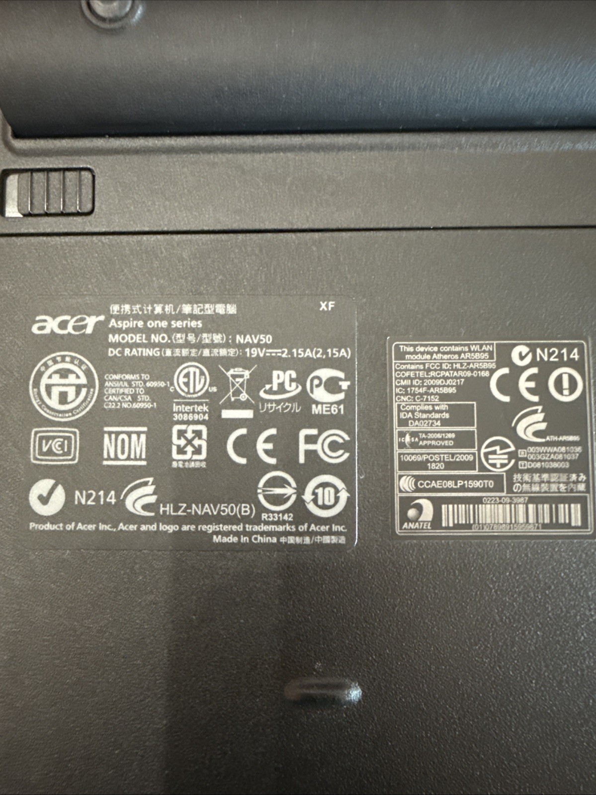 Acer Aspire One Mini Laptop With Case