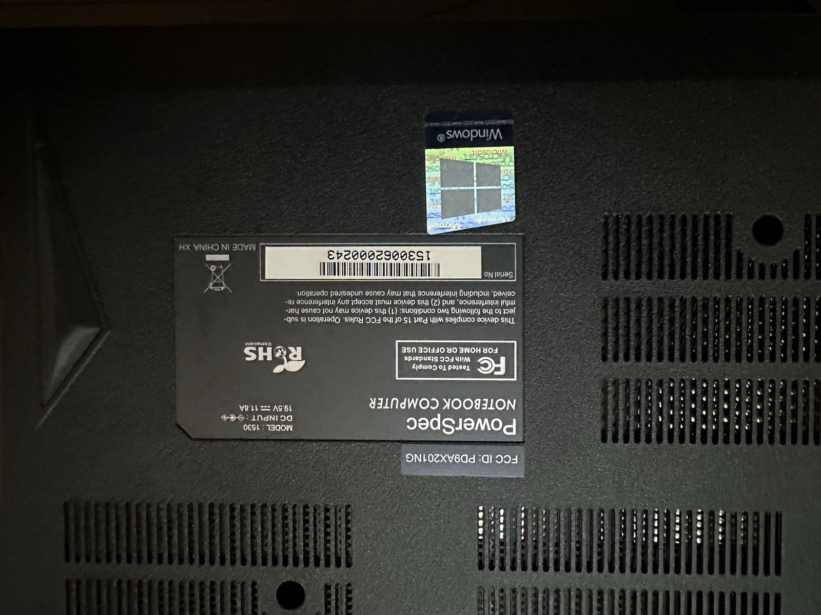 PowerSpec 1530 15.6″ Intel i7-10875H 2.30Ghz 32GB RAM 1TB SSD RTX 2070 READ DESC