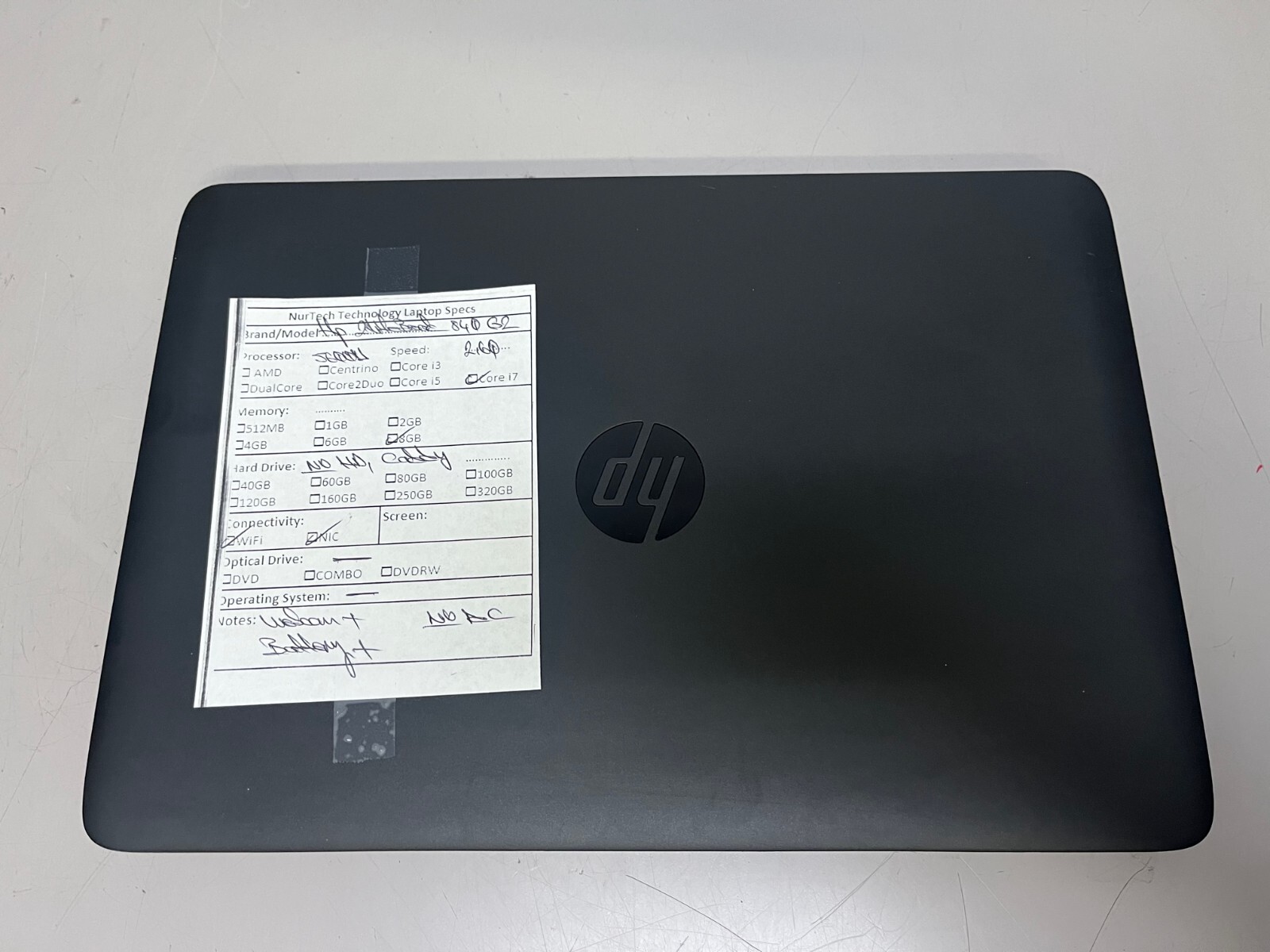 HP EliteBook 840 G2 14” i7-5600U 2.6GHz 8GB Webcam Laptop [No HD/CADDY/OS/AC]