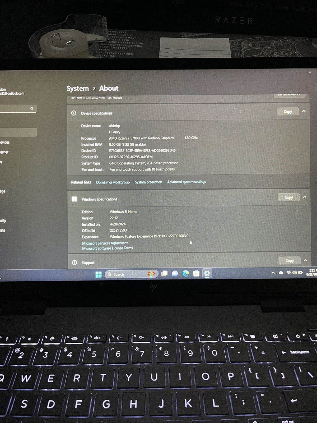 HP ENVY x360 15.6 inch (512GB , AMD Ryzen 7, 2.00GHz, 8GB) Notebook/Laptop -…