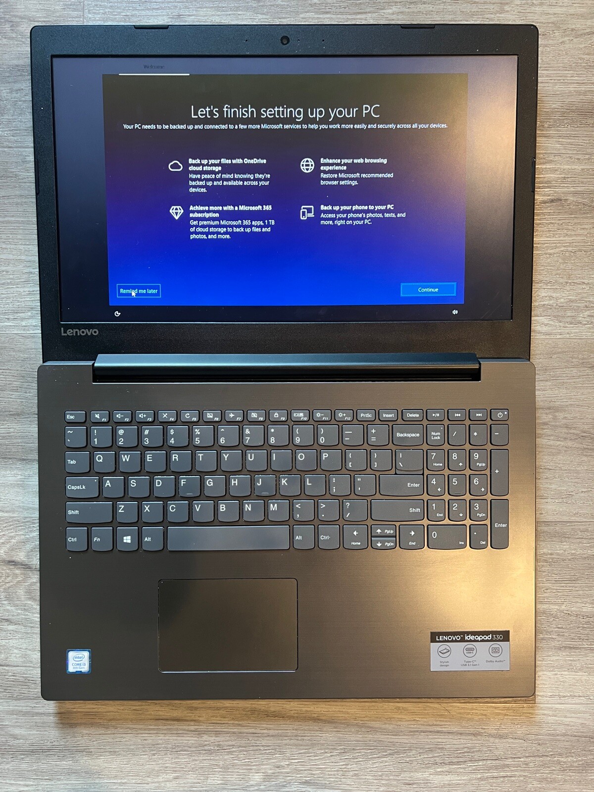 Lenovo 81DE00L8US Ideapad 330 15.6″ HD i3-8130U 2.20GHz 4GB RAM 1TB HDD Laptop