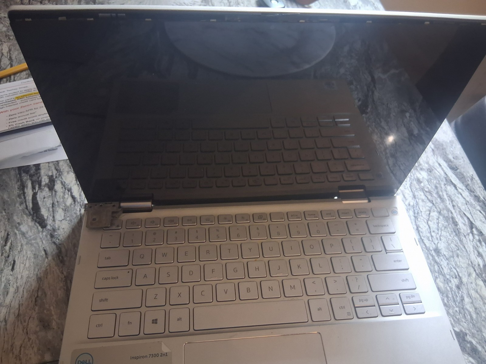 dell laptop corei5 intel inspiron 7300 2n1 power key with fingerprint reader