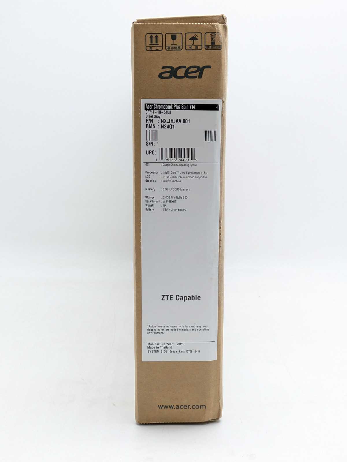 Acer Chromebook Plus Spin 714 14″ Ultra 5 115U 8GB DDR5 256GB SSD Chrome OS