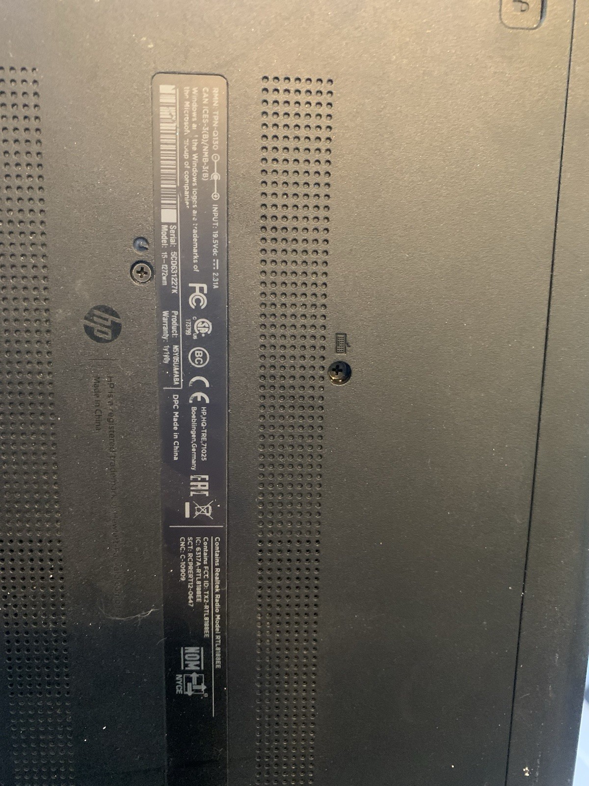 “HP 15.6” Laptop Pentium N3540 4GB 500GB HDD