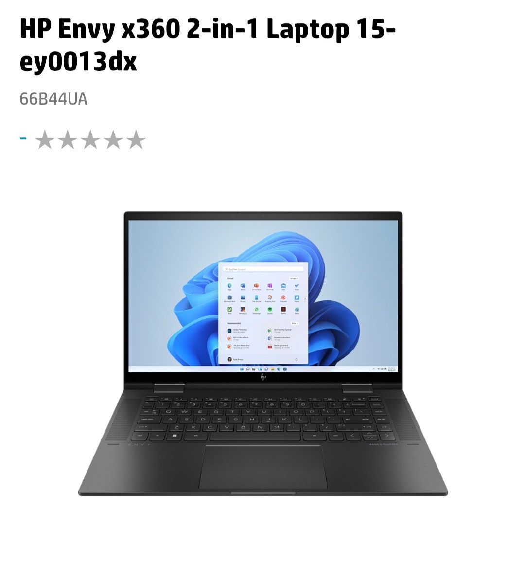 HP ENVY x360 15.6″ (256GB SSD, AMD Ryzen 5, 4.30 GHz, 8GB) Notebook/Laptop-Black