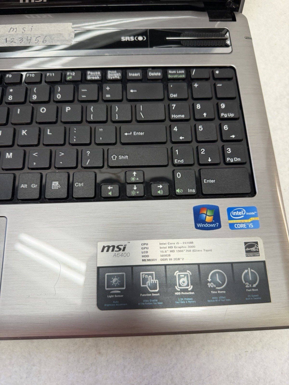 MSI Computer With Linux Mint 22.2. Intel Core i5-2410M