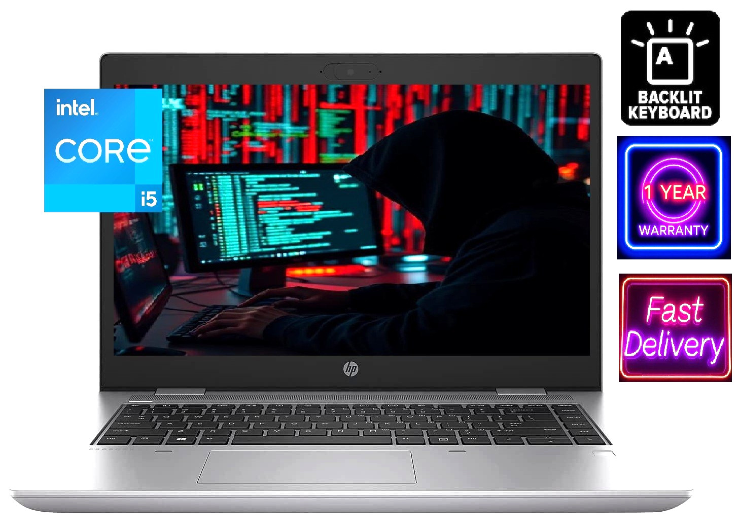 14″ HP ProBook Laptop: Intel i5-8250U! 16GB RAM ~ 512GB NVME SSD! Windows 11!