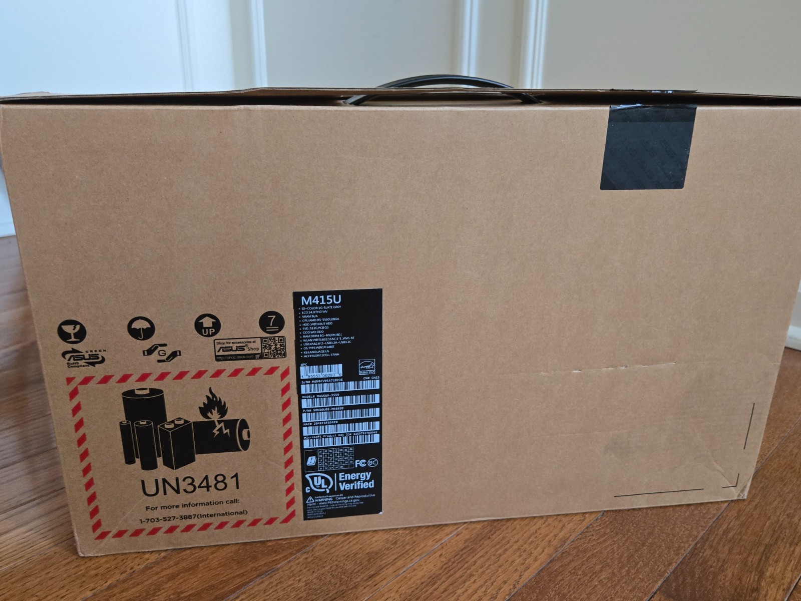 ASUS : M415UA-IS59 AMD Ryzen 5 5500U Mobile Proc 16GB RAM 512GB SSD Win 11 Home