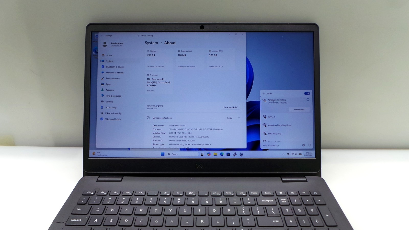 Dell Latitude 3501 15.6″ | i3-1115G4 3.00GHz | 8GB RAM 256GB NVMe | ***READ***