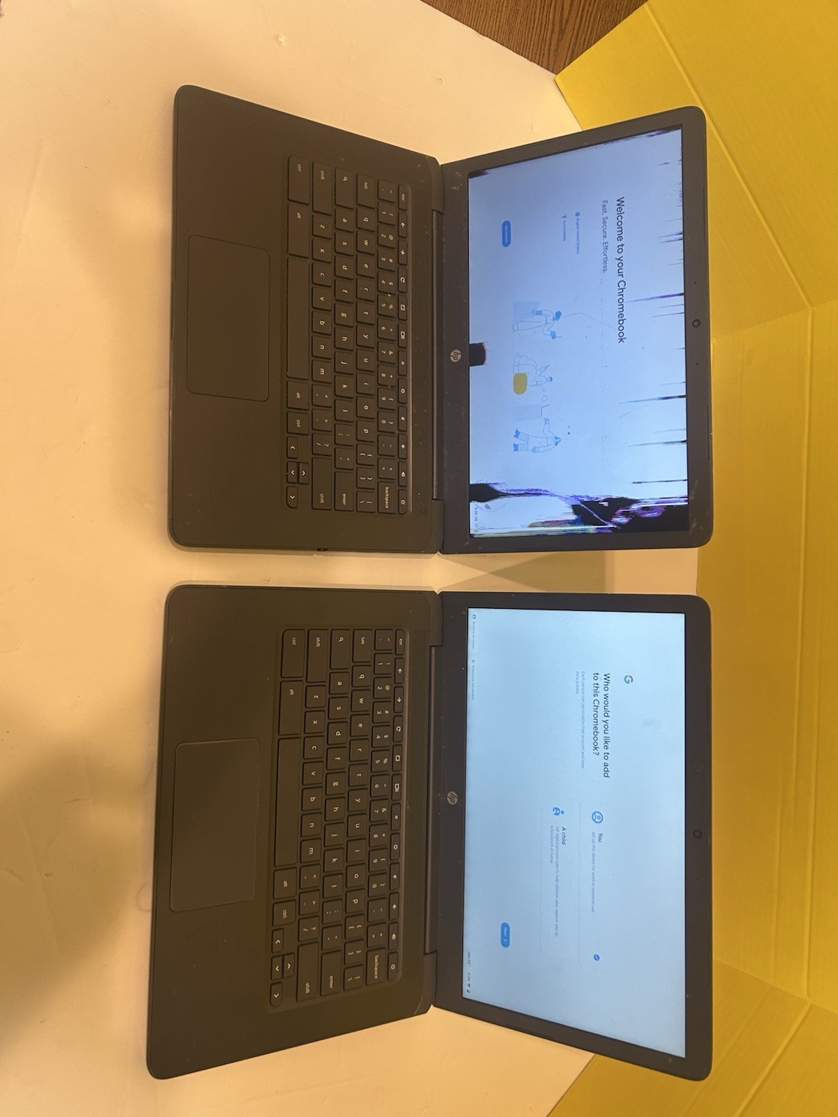 Lot of 2 HP Chromebook 14 G5 14″ For Parts Repair No Chargers