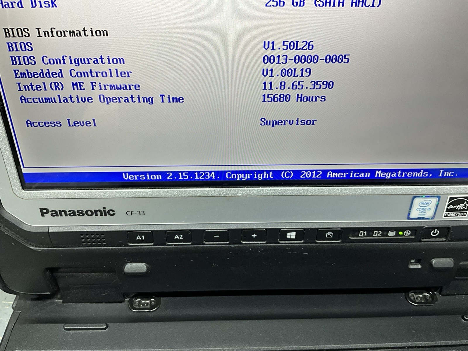 Toughbook Panasonic CF-33 I5-6300U 8GB RAM 256GB SSD Win11P W/CHARGER