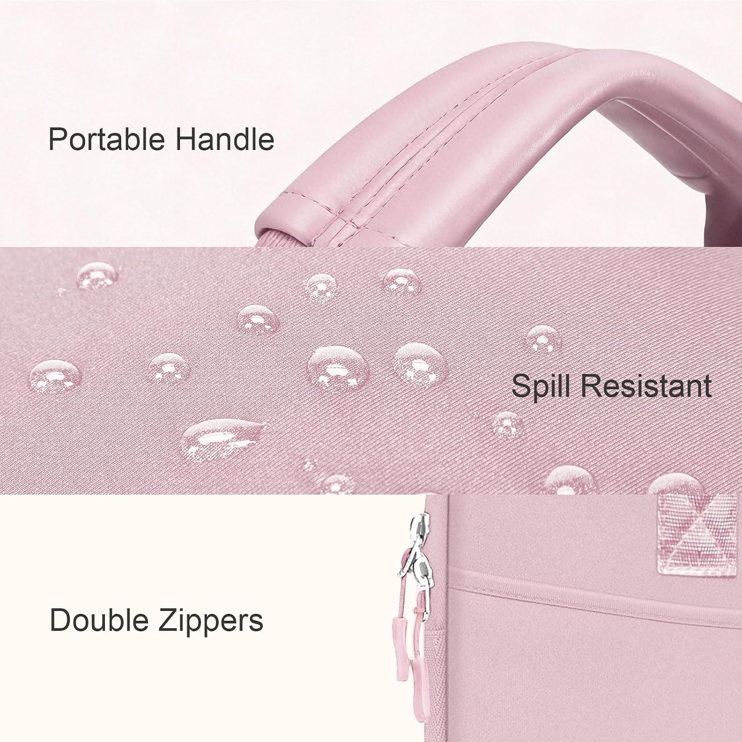 15-15.6 Inch Laptop Sleeve Bag, 16 Inch Case for MacBook Pro, Neoprene, Pink