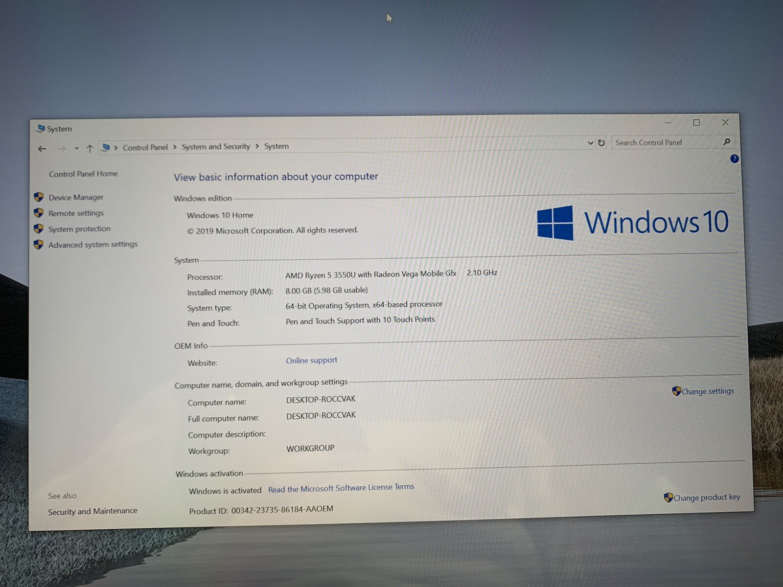 Microsoft Surface Laptop 3 w/Radeon Vega Mobile – 2.10 GHz / 8 GB / 128 GB SSD