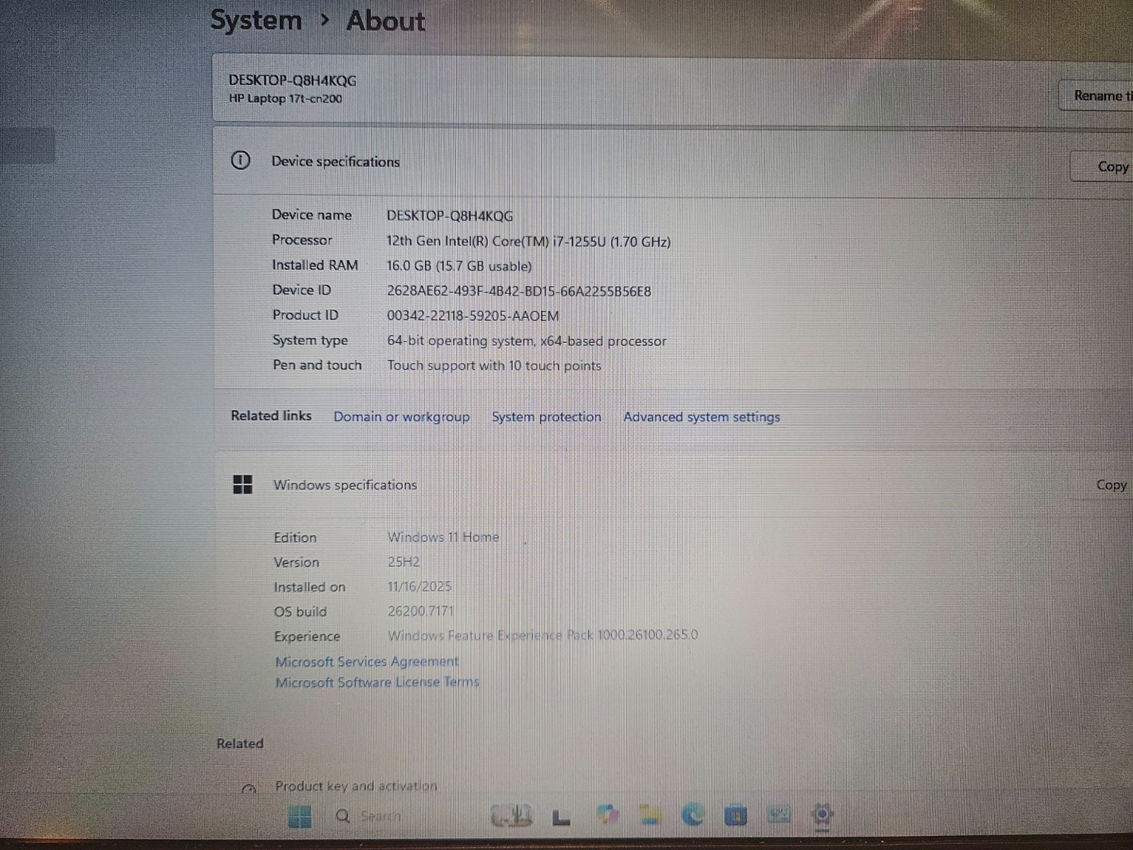 HP 17T-CN200 i7-1255U, 16GB RAM, 512GB SSD, Backlit KB, HD+ Touch Windows 11