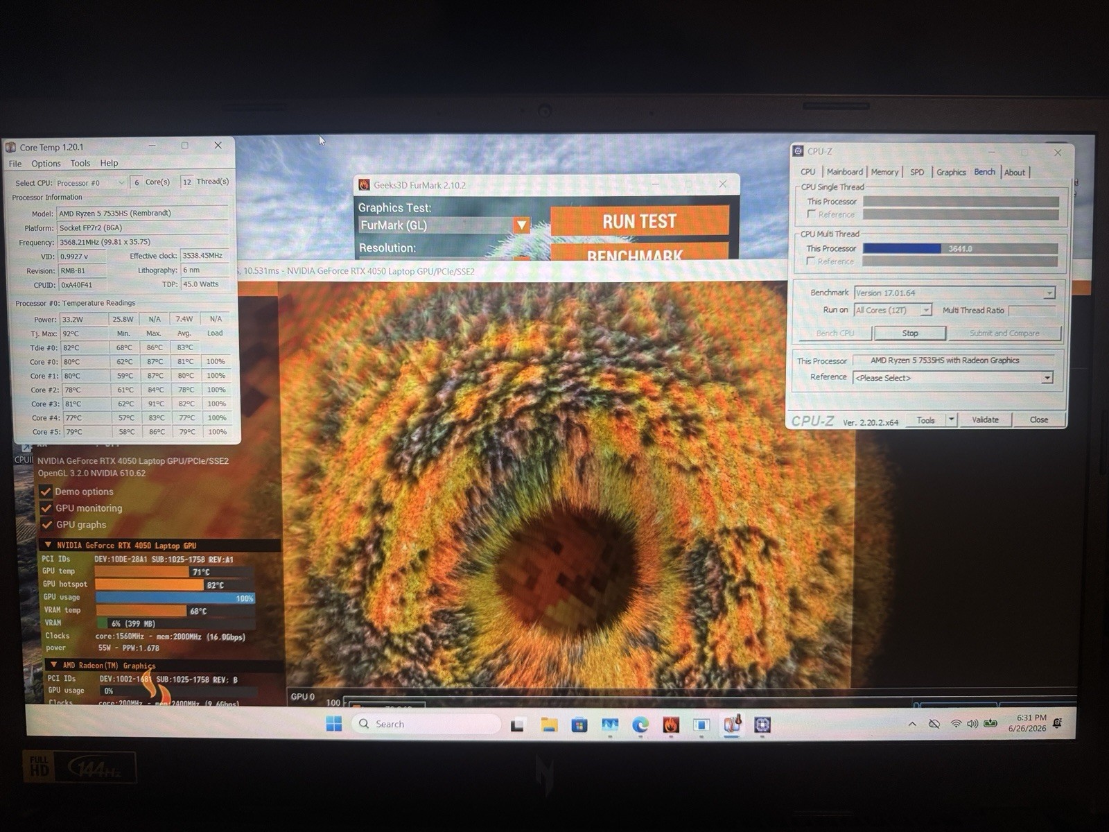 Acer Nitro V RTX 4050, Ryzen 5 3.3Ghz 16GB DDR5, 128gb Ssd RUNS GREAT! READ DESC