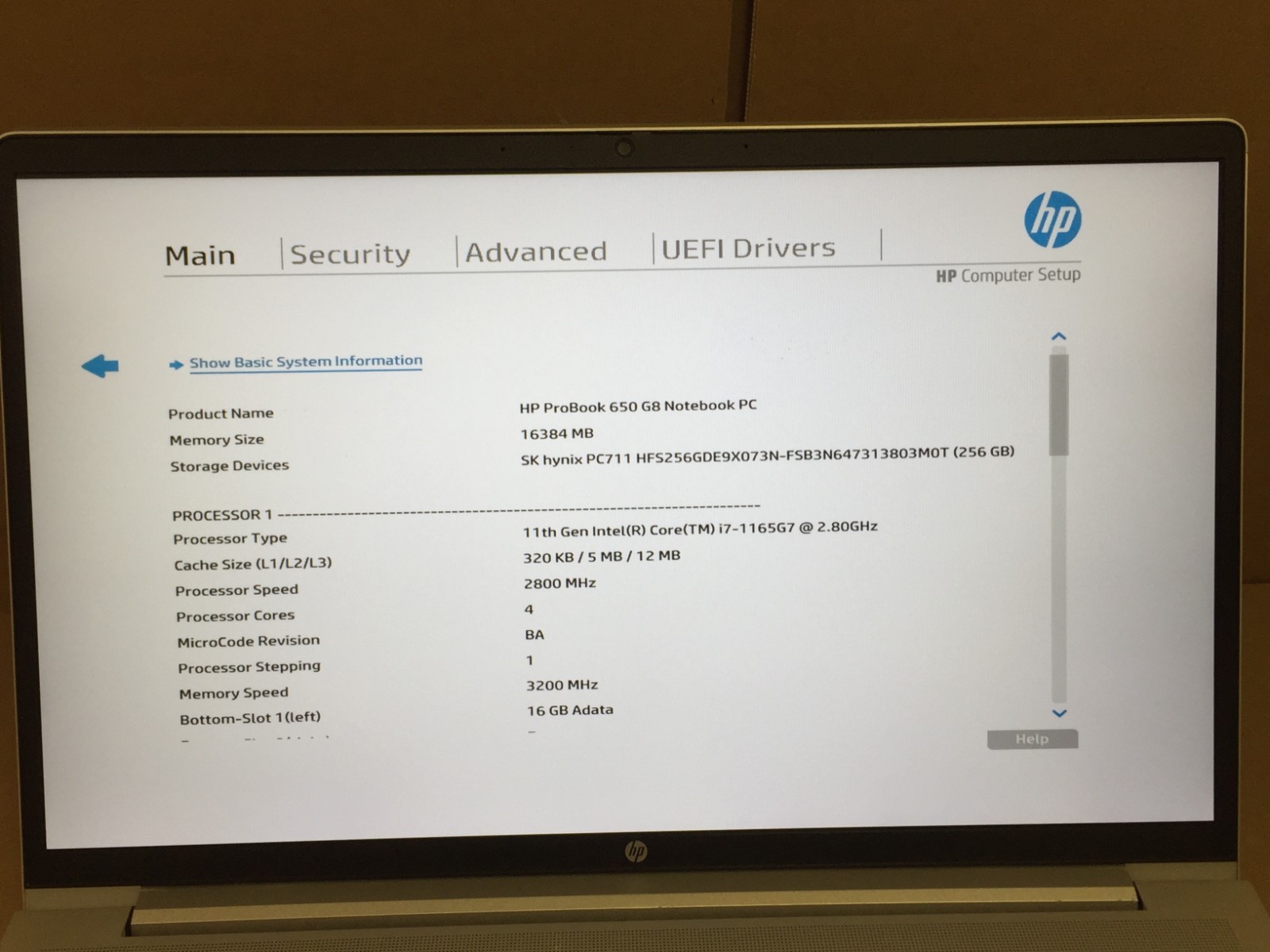 HP PROBOOK 650 G8 15.6″ FHD Laptop Intel i7-1165G7 256GB SSD 1x16GB DDR4 w/AC