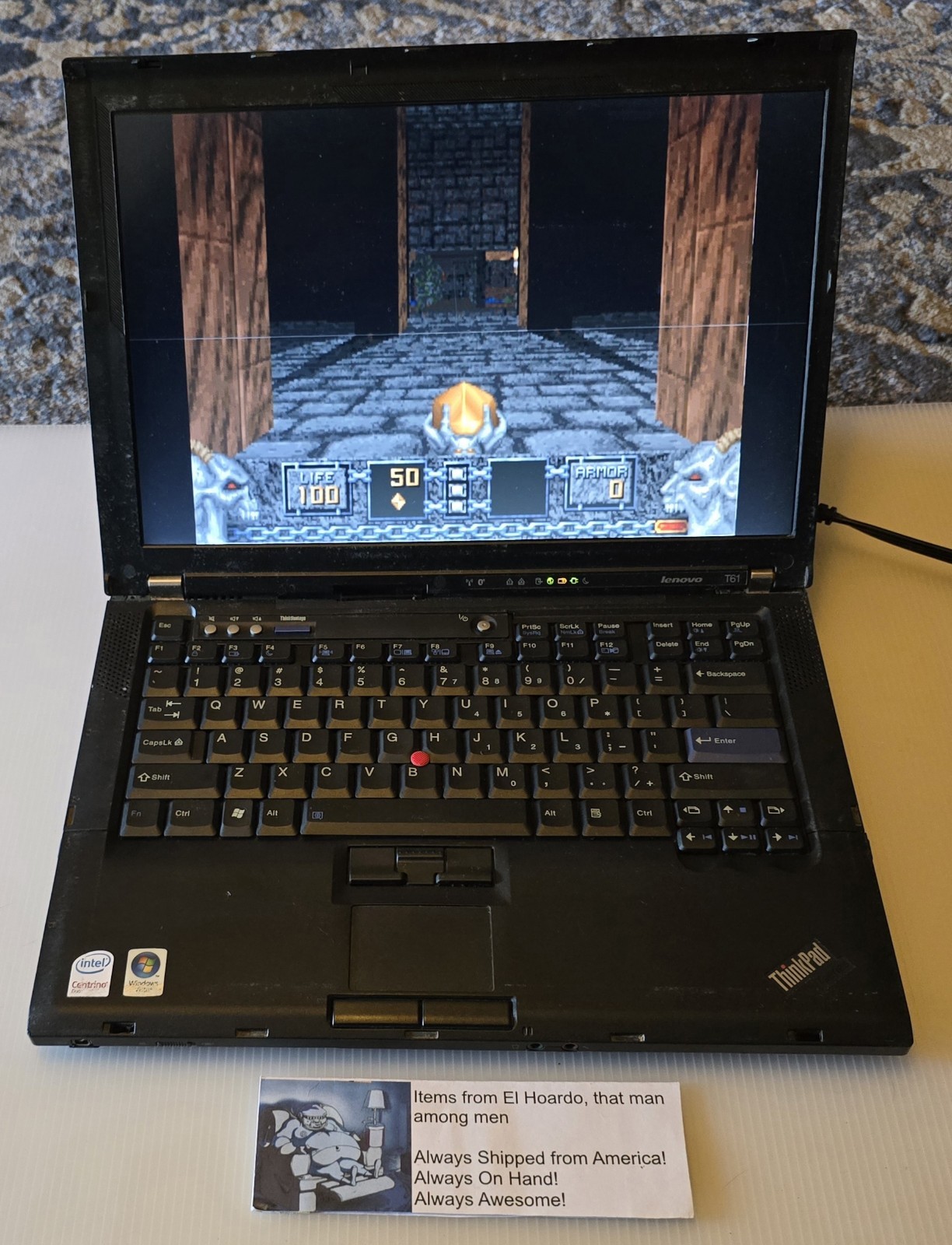 Lenovo ThinkPad T61 14″ Win XP Laptop 2.0 Ghz nVidia, 1440×900 2GB Ram 40GB HDD
