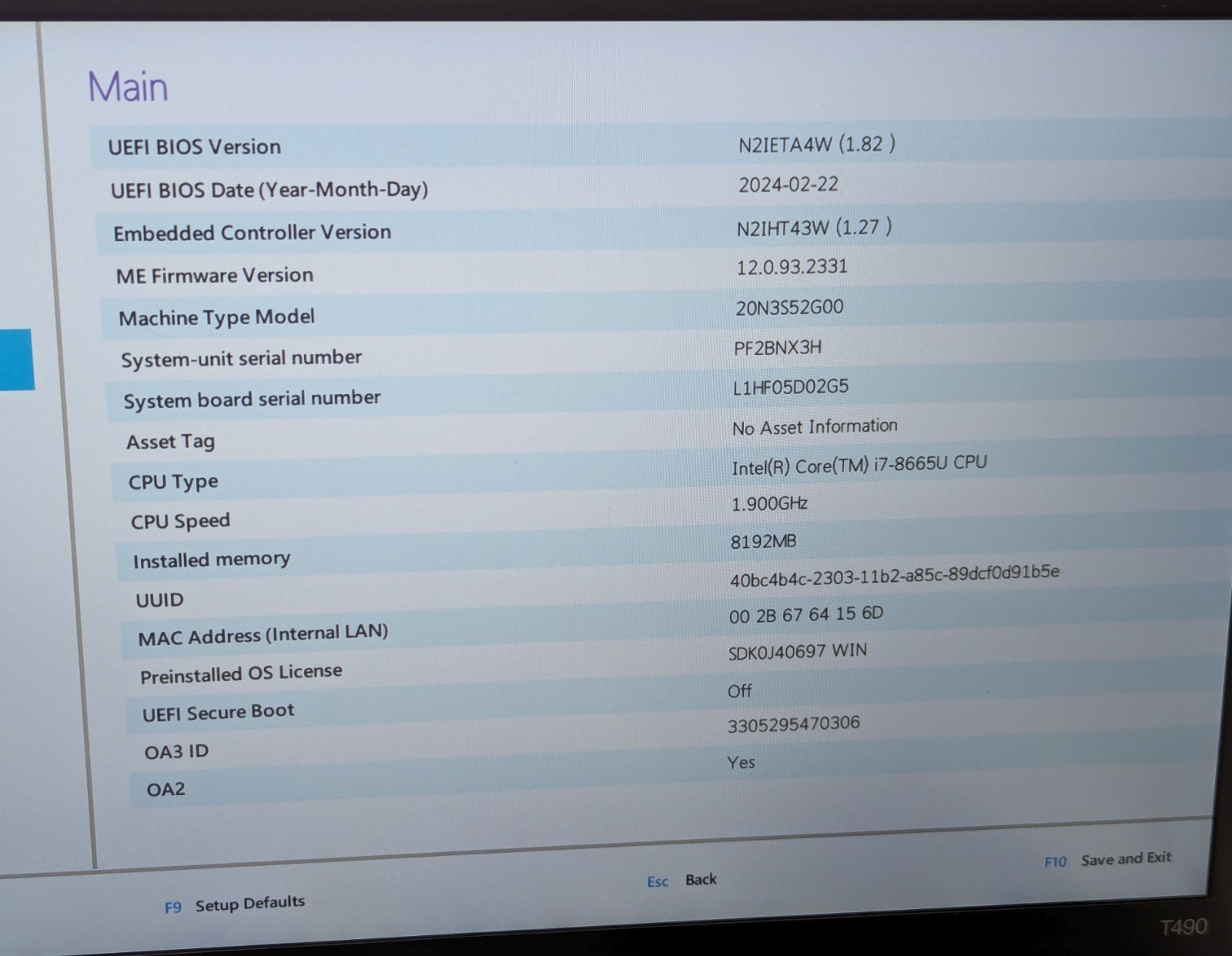Lenovo ThinkPad T490 14″ Laptop i7-8665U 1.90GHz 8GB RAM 500GB NVMe Windows 11