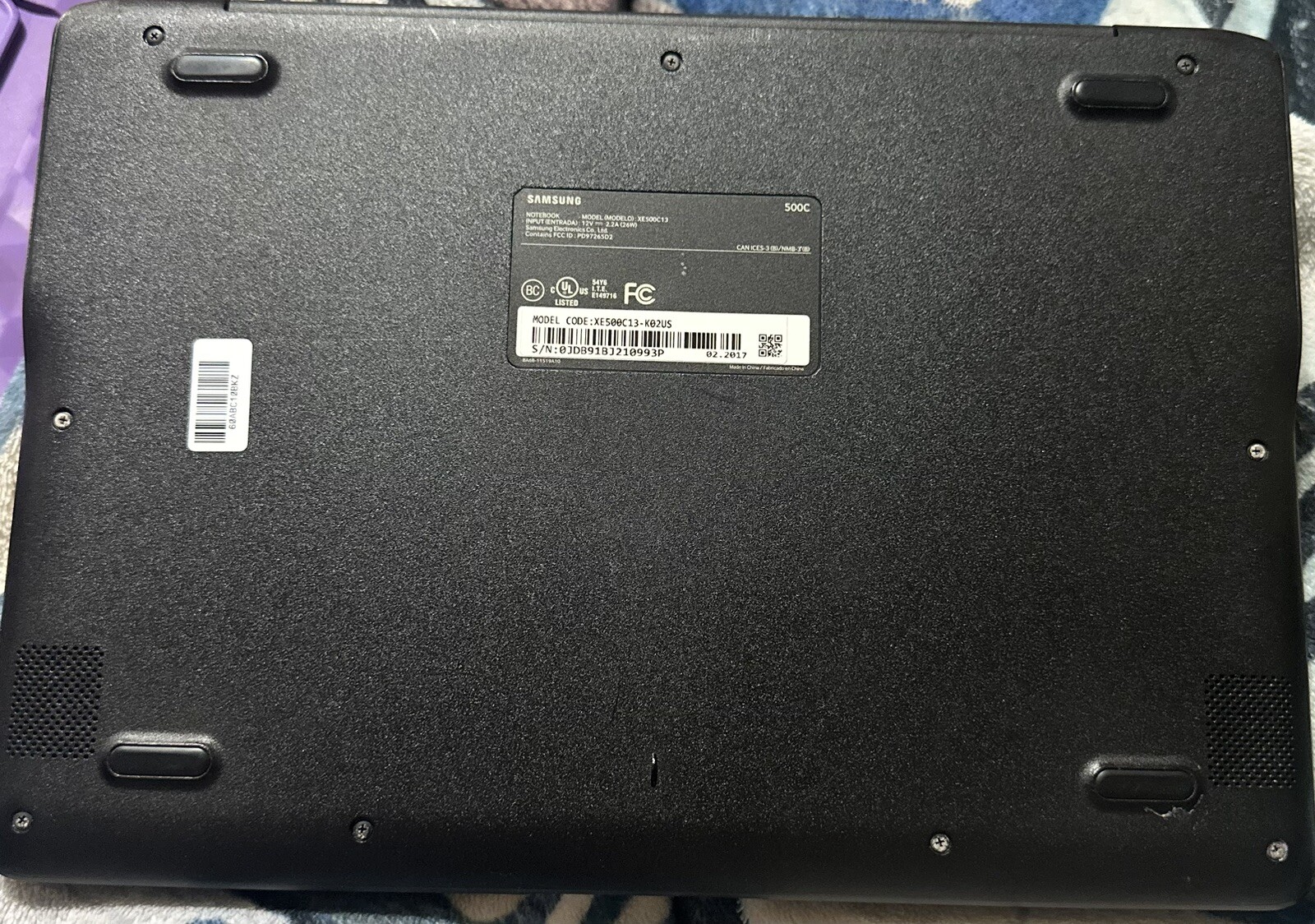 Samsung XE500C13-S02US Chromebook 11.6in. 4GB RAM 16GB SSD Intel Celeron Laptop