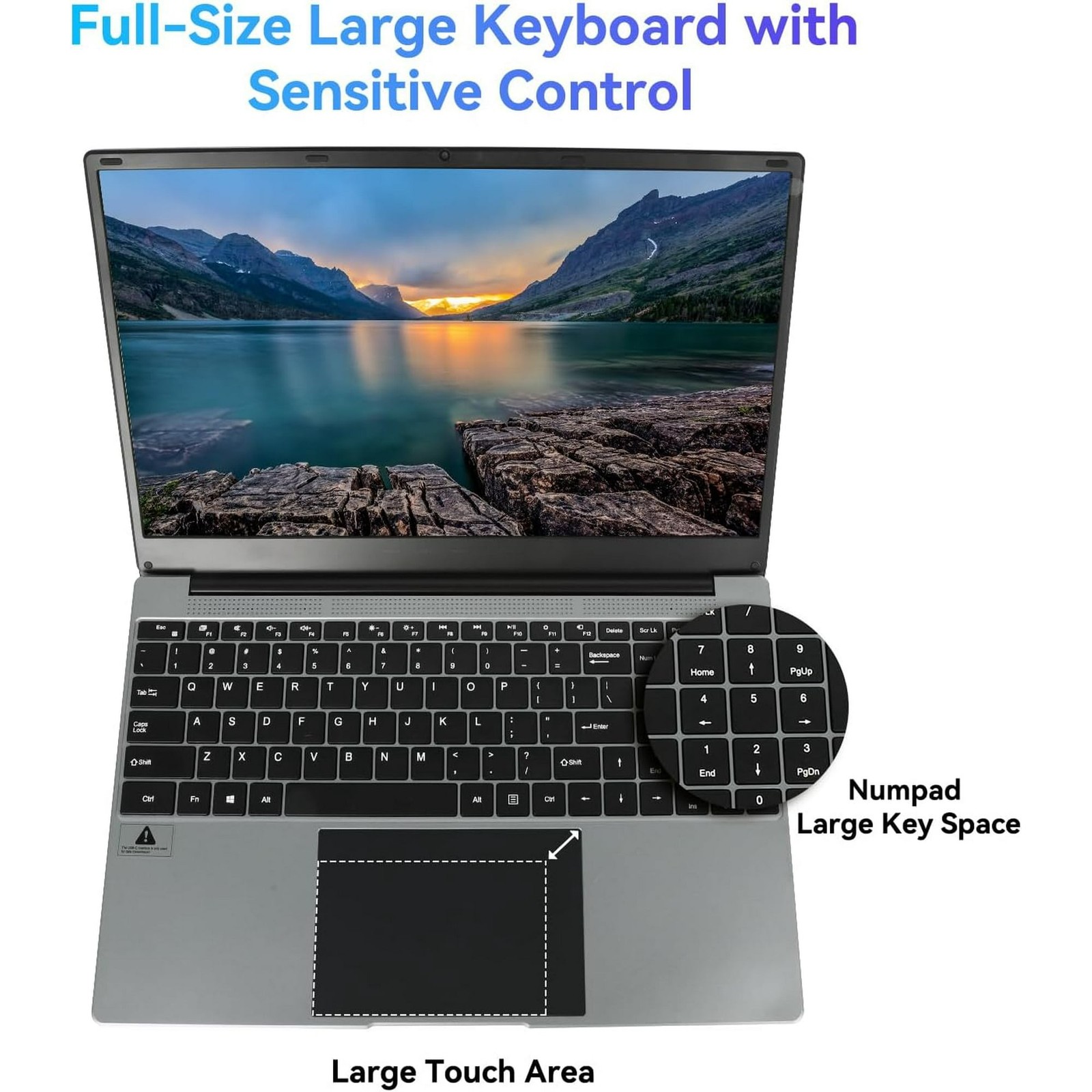 15.6 inch Laptop Computer Intel Quad-Core Processors 12GB RAM ＆ 512GB SSD