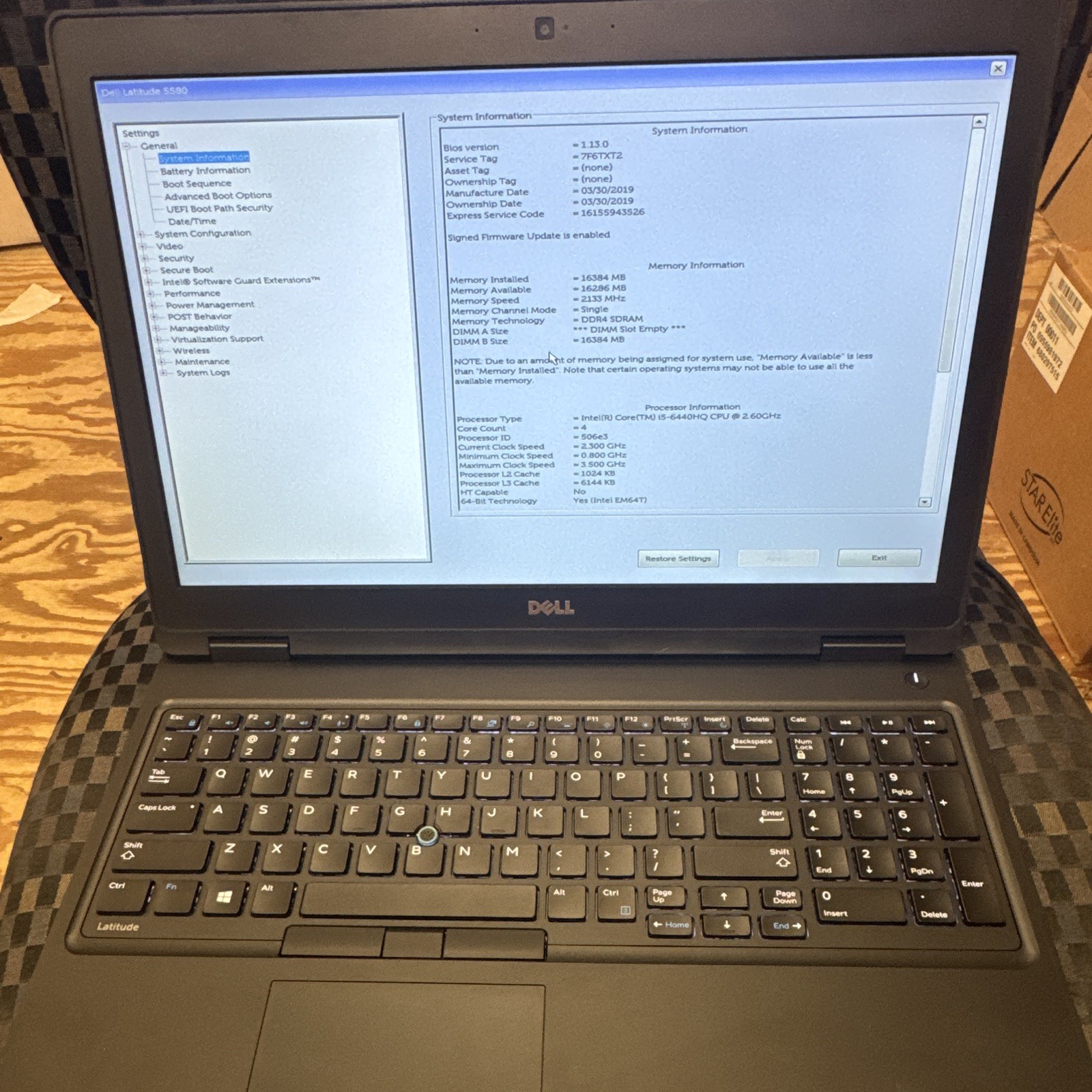 Dell Latitude 5580 15.6″ i5-6440HQ 16GB 256GB SSD Win 11 Pro Black