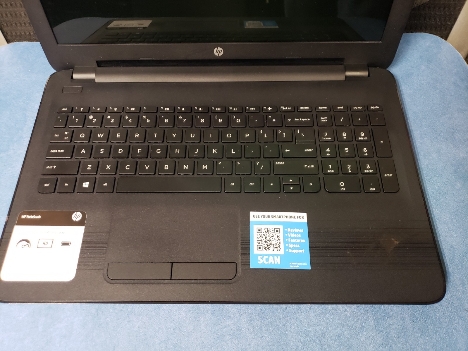 HP 15-ba009dx AMD A6-7310 2.0GHz 500GB HDD 4GB RAM 15.6in FHD Black untested