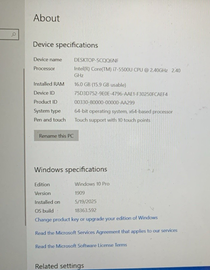 Lenovo Thinkpad Yoga 15 Convertible Laptop Core i7-5500U 16GB 256GB TOUCH -PARTS