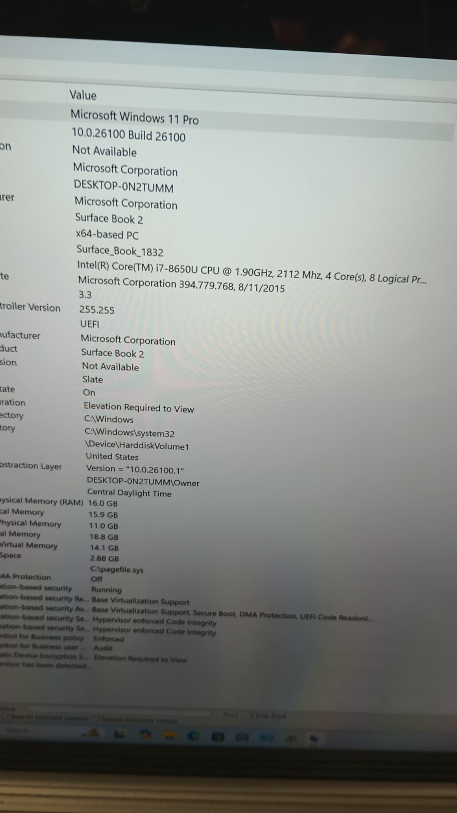 7132 SurfaceBook2 w/charge&2Batteries!i5-8650U.16GB.512GB NVMe.13.5″3KTouch.Nice