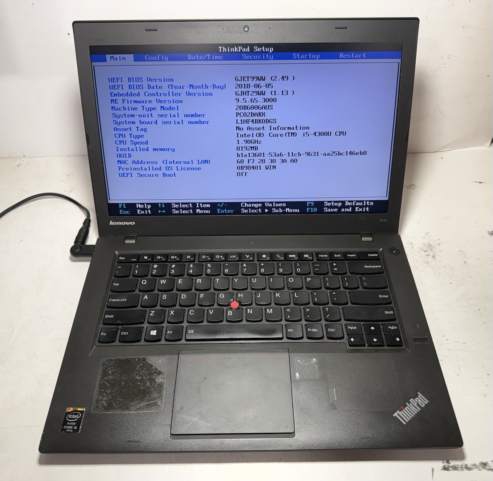 Lenovo ThinkPad T440 14″ Laptop Intel i5-4300U 8GB RAM 1TB HDD (NO OS)