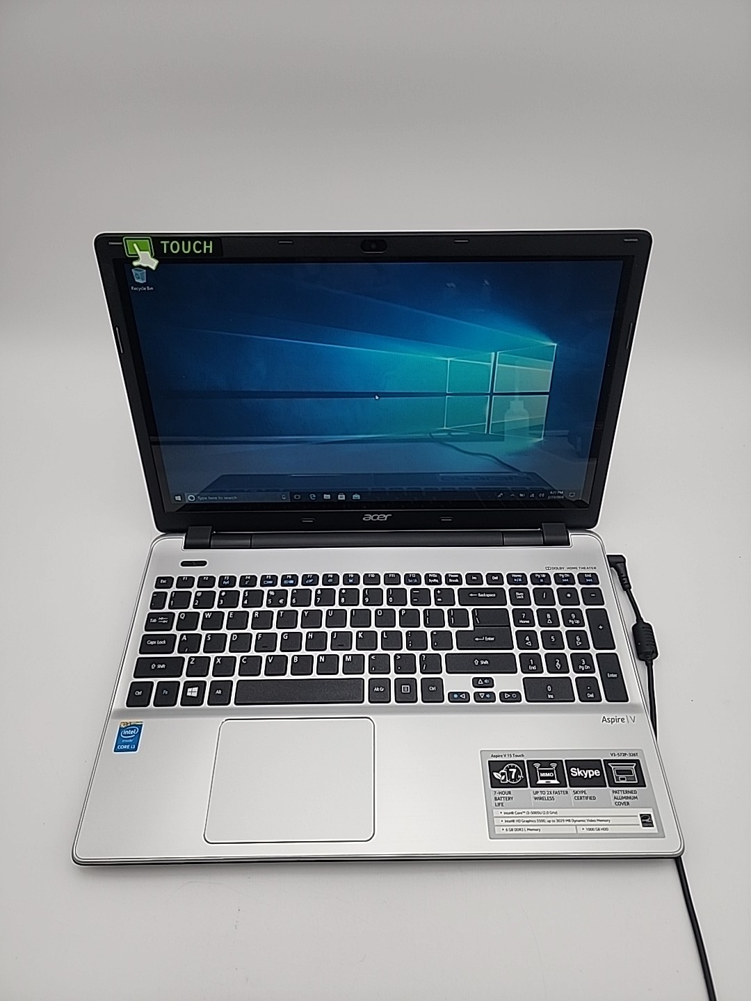 Acer Aspire V3-572P-326T 15.6″ Touch Laptop i3-5005U@2.00GHz 8GB RAM 300GB SSD