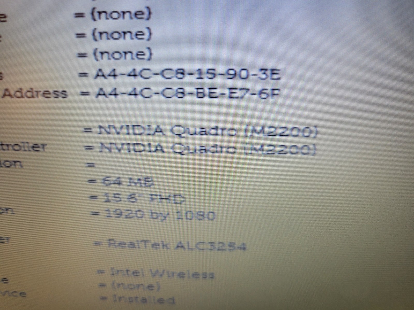 Dell precision 7520 i7-7820HQ NO RAM NO HDD NO CHARGER