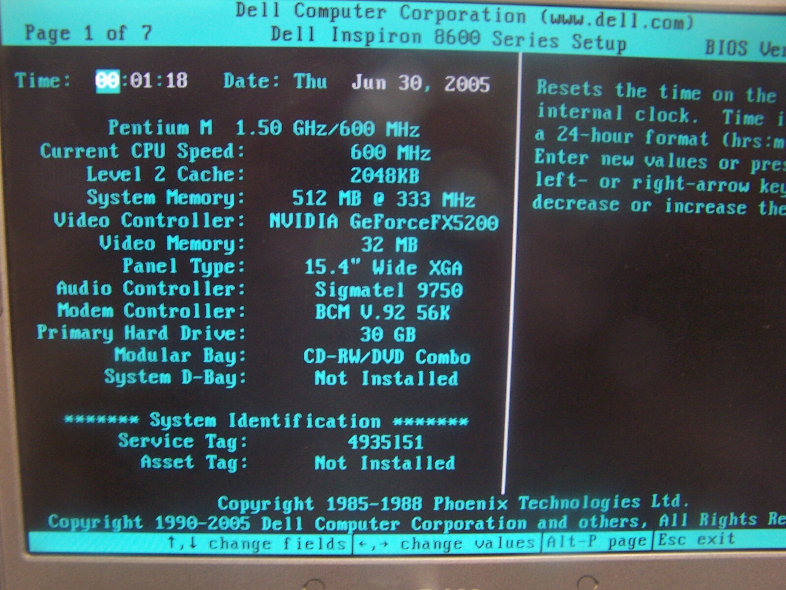 Dell Inspiron 8600 Laptop with Windows XP SOLD AS IS