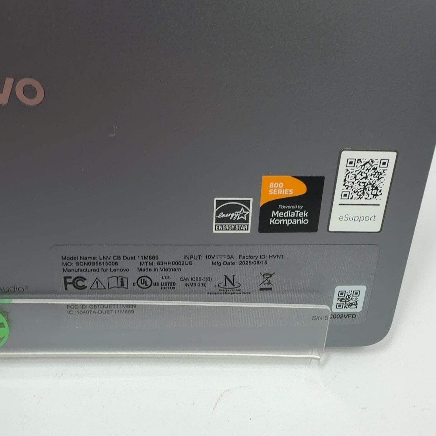 Lenovo Duet Chromebook 11M889 11″ Kompanio 838 2.6GHz 4GB RAM 64GB