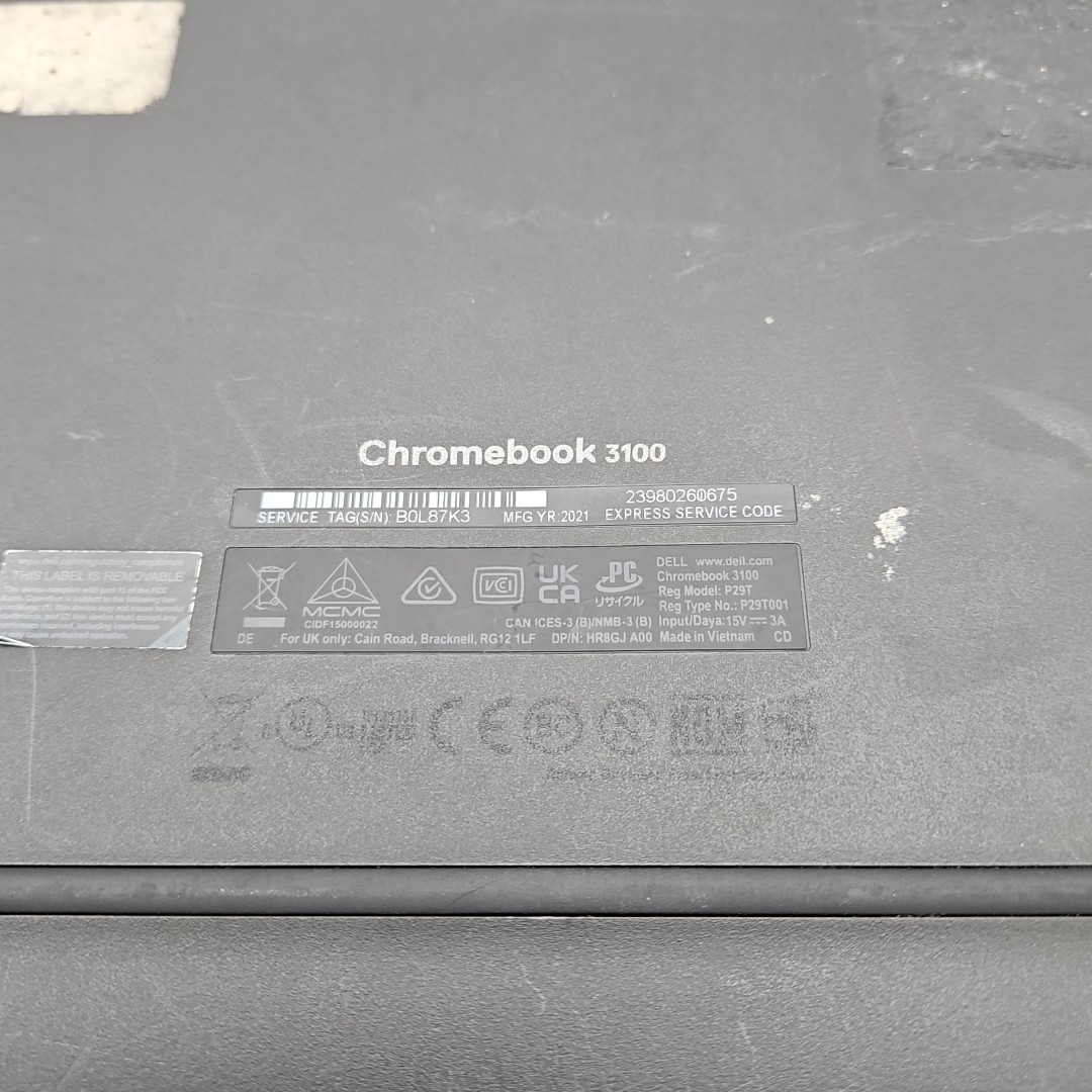 Dell Chromebook Laptop Computer 3100 For Parts Untested As Is