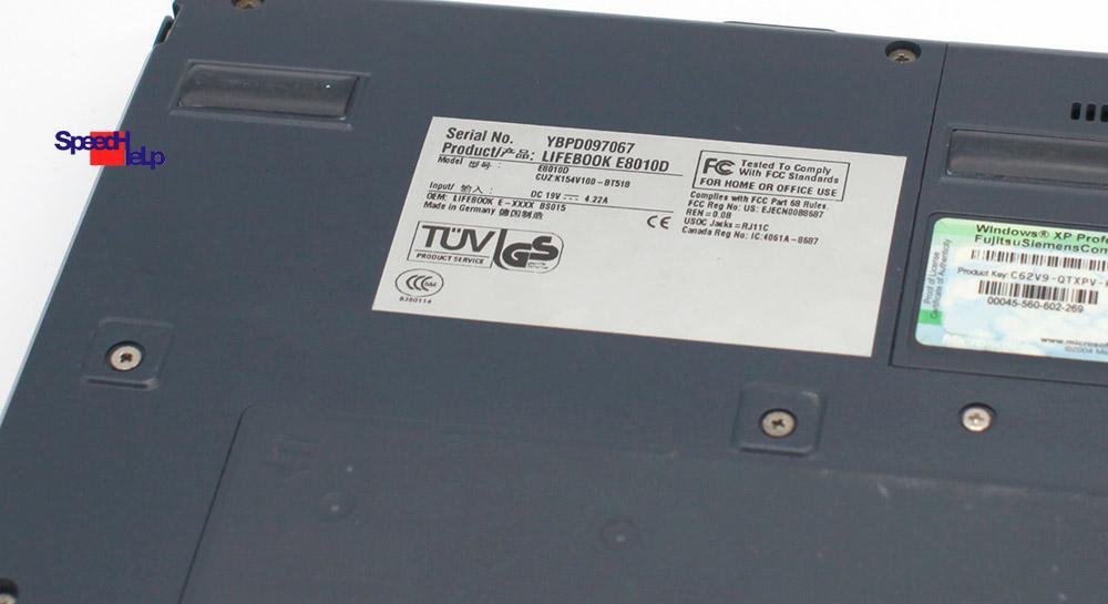 NOTEBOOK FUJITSU SIEMENS LIFEBOOK E8010D FSC LAPTOP WINDOWS XP 2000 PARALLEL COM