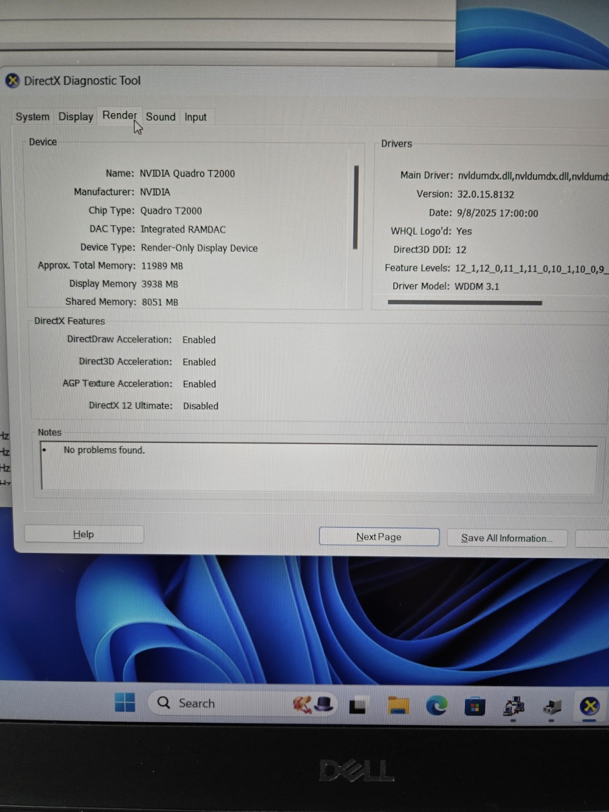 DELL Precision 5540 i7-9850H 2.6GHz 16Gb RAM 512Gb NVMe NVIDIA Quadro T2000