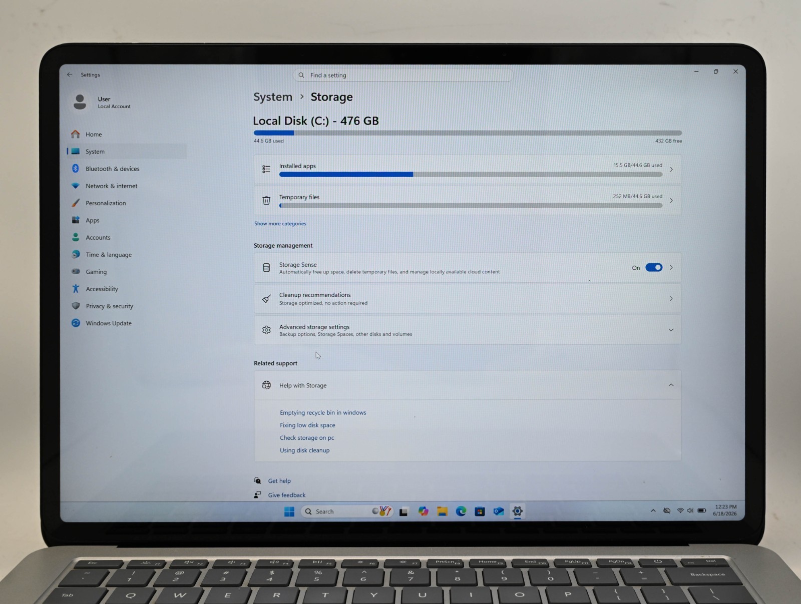 Microsoft Surface Laptop Studio i7-11370H 3.3GHz 16GB RAM 512GB SSD BH: 86.3%