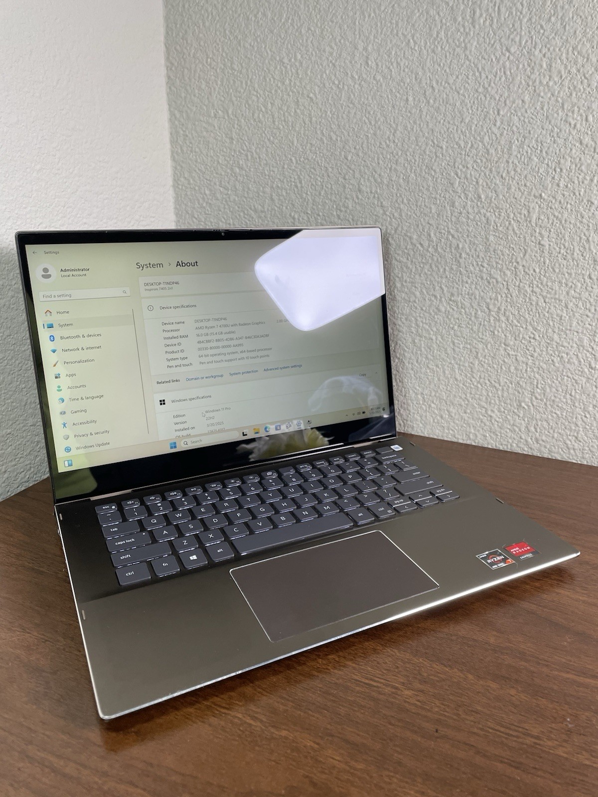 DELL Inspiron 7405 Ryzen 7 4700U 16Gb RAM 256Gb NVMe 2-in-1 Touch Win11Pro
