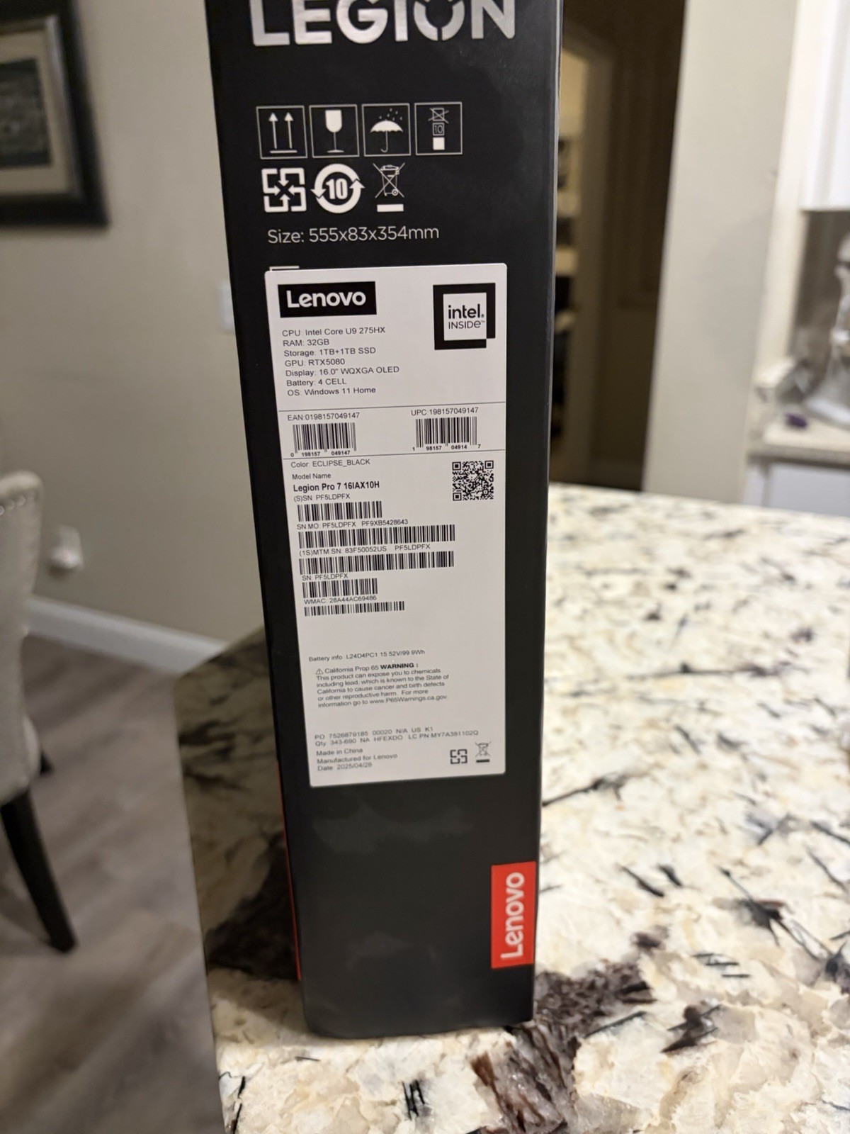 Lenovo Legion Pro 7 16IAX10H 16in Ultra 9 275HX 32GB 2TB RTX 5080