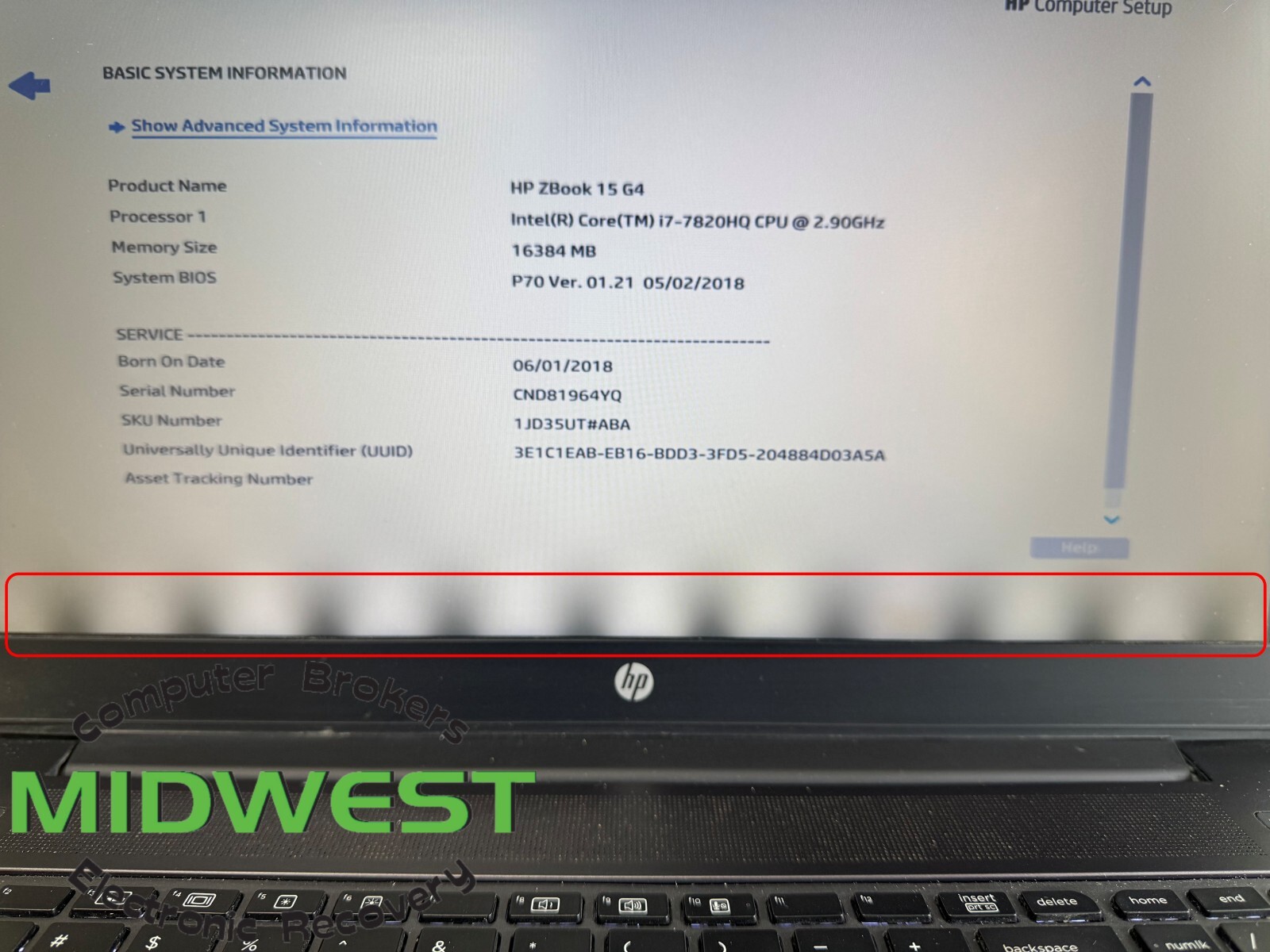 HP ZBook 15 G4 i7-7820HQ 2.9GHz 16GB 512GB SSD