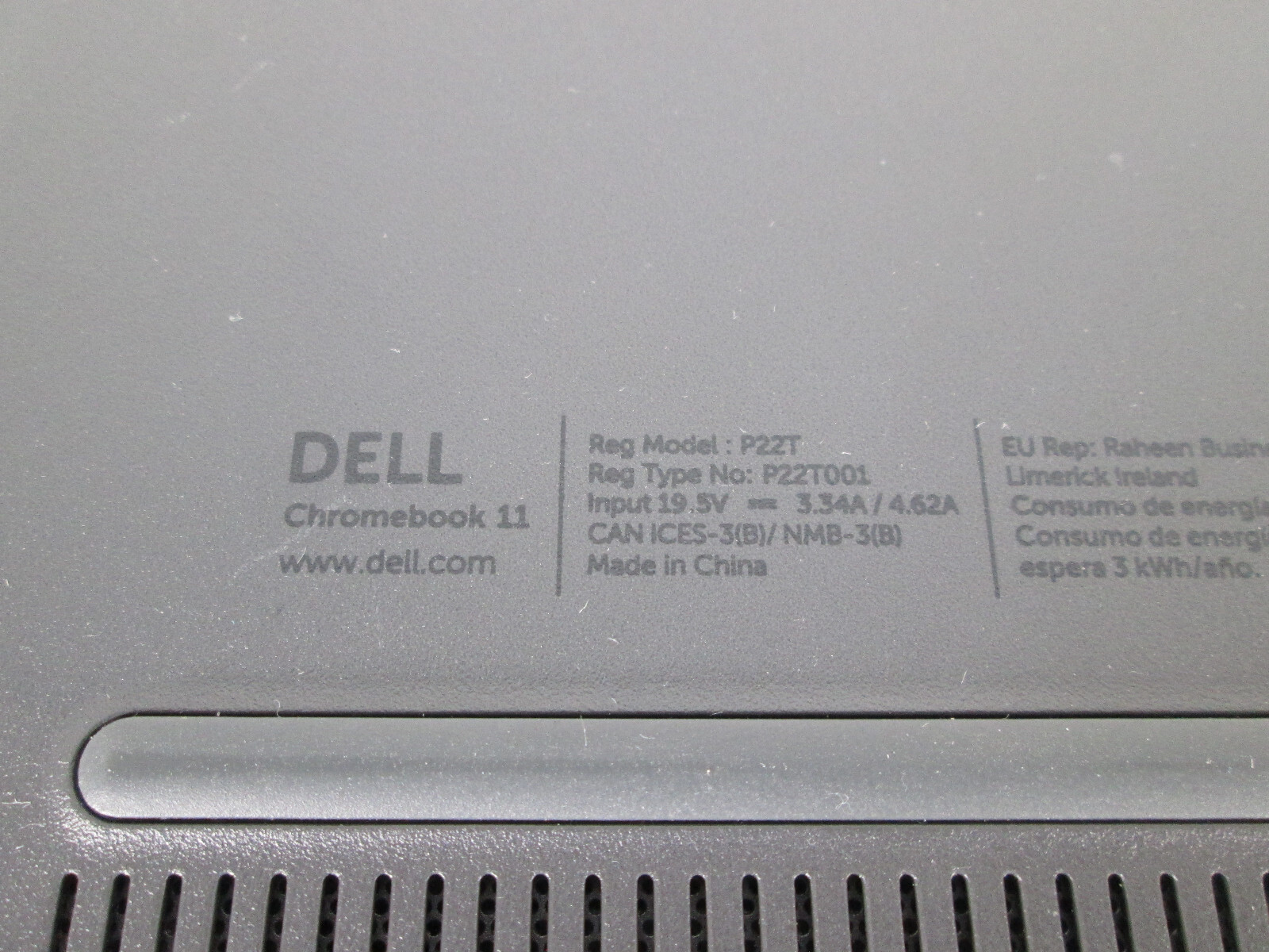 Dell Chromebook 11 P22T Netbook 11.6″ Intel Celeron Wifi 4GB RAM 16GB SSD D78