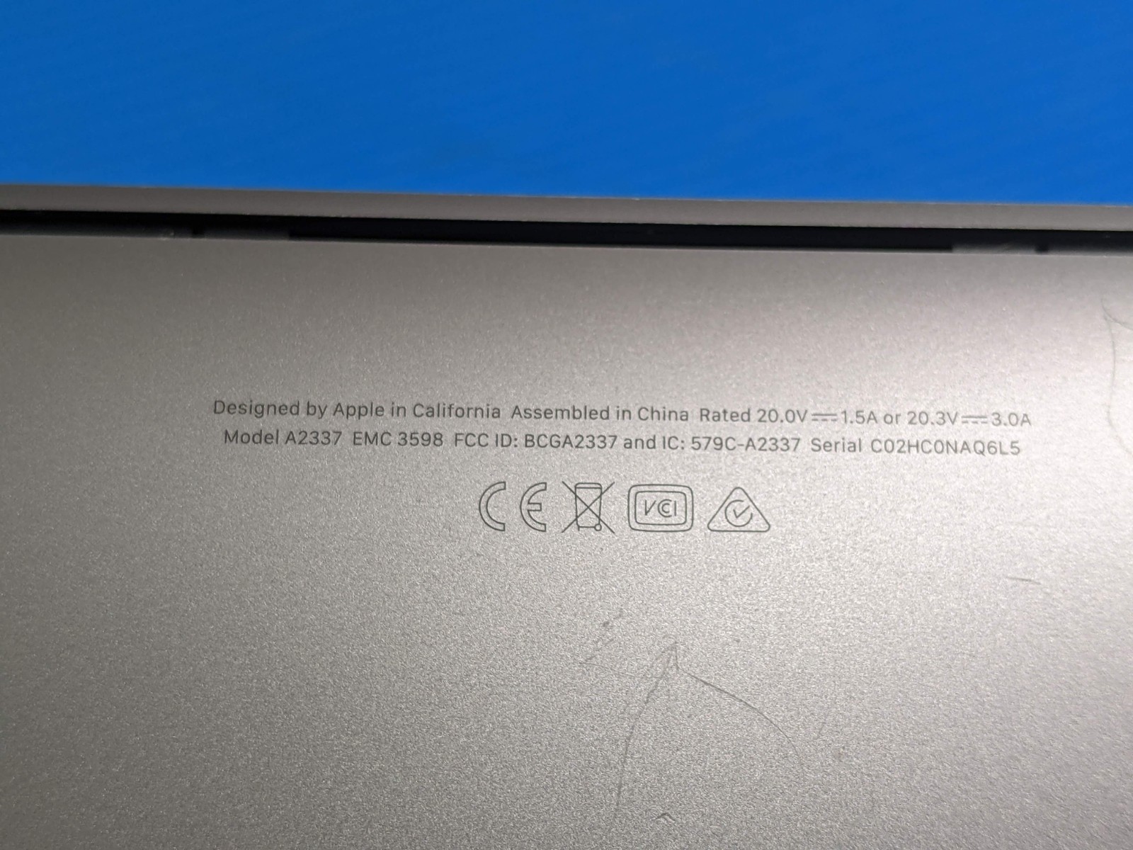 Apple MacBook Air A2337 (2020) 13″ M1 8CPU/8GPU 8GB 512GB Sonoma MGN73LL/A +PA