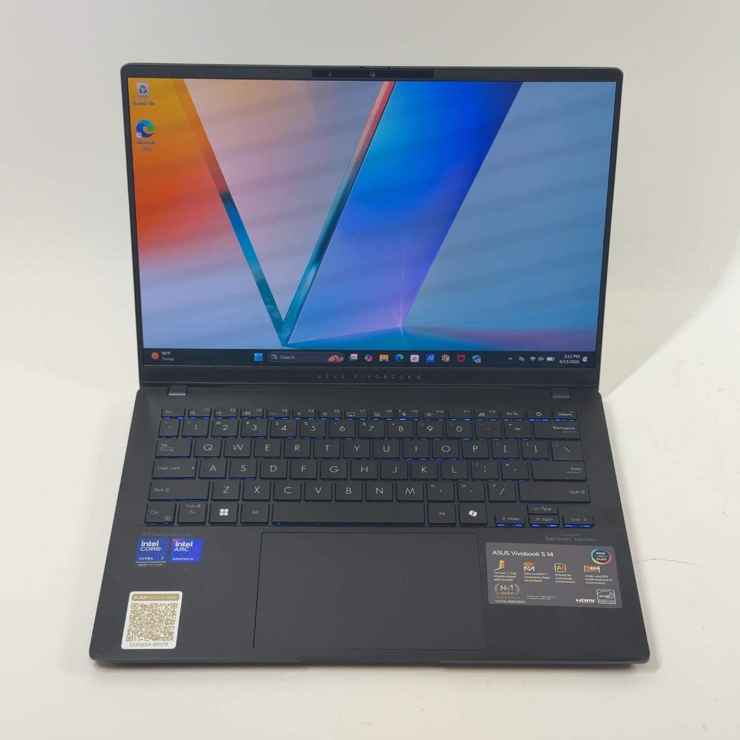 Asus Vivobook S 14 S5406S 14″ Core Ultra 7 258V 2.2GHz 32GB RAM 1TB SSD