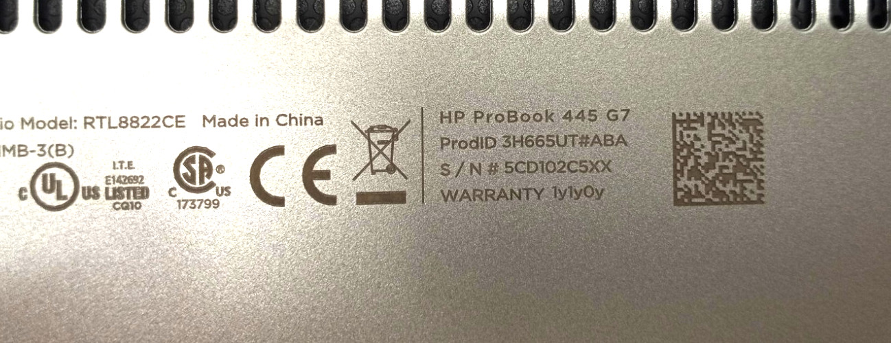 HP ProBook 445 G7 AMD Ryzen 5 Pro 4500u 8GB RAM 256GB NVMe Win11Pro MC527*!