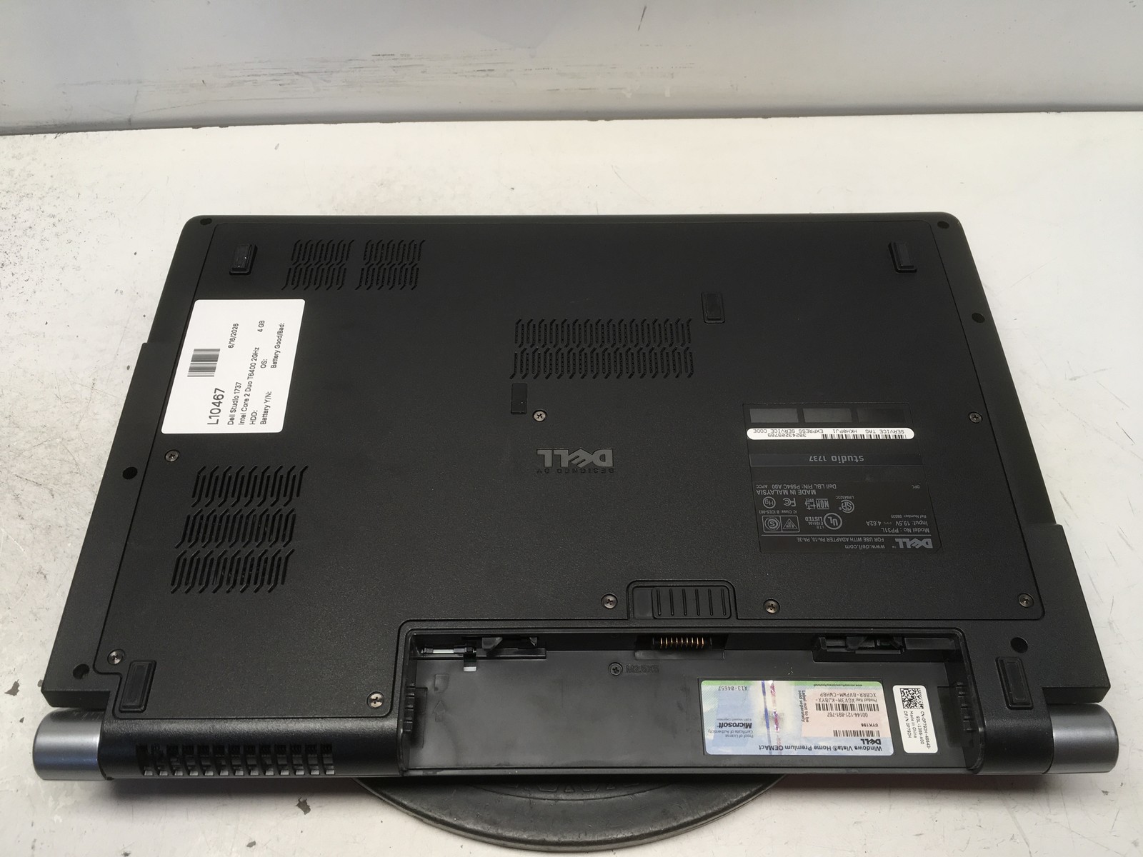 Dell Studio 1737 Intel Core 2 Duo T6400 2GHz 4 GB NO HDD No Batt