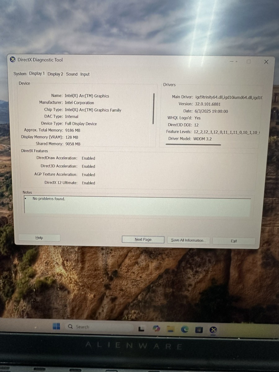 ALIENWARE P130F ULTRA 7 155H 16GB 1TB SSD RTX 4070 WIN 11 HOME (yle- (PBR119121)